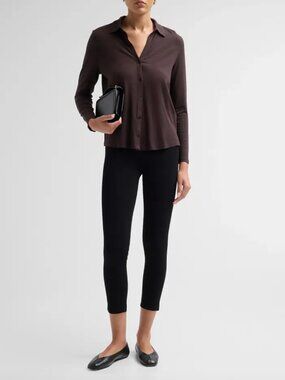 Majestic Filatures Brown French Terry Shirt Jacket